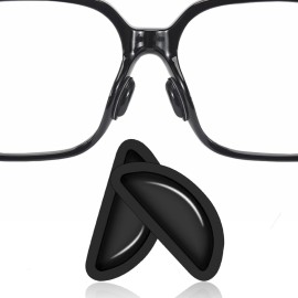 Mr.ZzjOOj Adhesive Eyeglasses Nose Pads, Soft Silicone Heightened Air Chamber Nose Pads for Plastic Frame Glasses, 12 Pairs (Black)