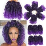 8 Inch Short Passion Twist Hair 6 Bundles Kinky Curly Crochet Hair for Black Women Curly Braiding Hair Crochet Braids Hair (6Bundles8 Inch,1B/Purple)