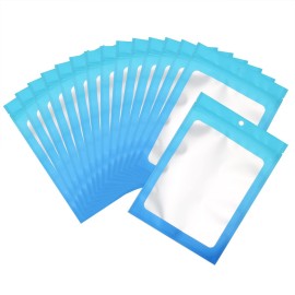 100 Pcs Resealable Mylar Bags, Gradient Color Food Storage Bags, Zip Bag Foil Bags Packaging Pouch for Food Storage, Sample, Small Business (Blue Blue, 4.7 X 7.1 Inch)