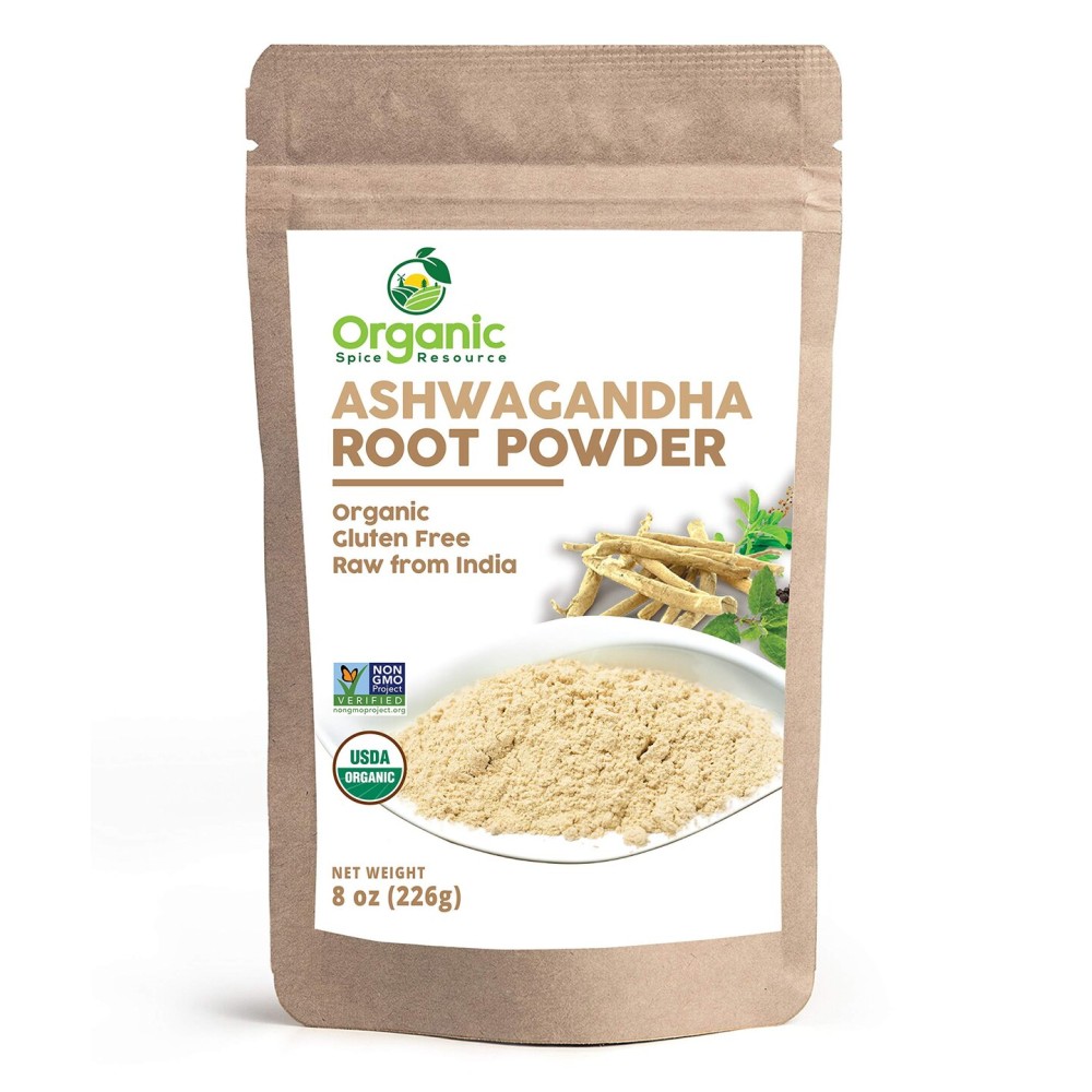Organic Ashwagandha Root Powder -8 Ounce | Lab Tested for Purity | Resealable Kraft Bag,Non-GMO, Indian Ginseng, Withania Somnifera -100% Raw from India, by SHOPOSR (8 oz)