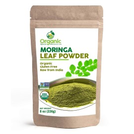 Organic Moringa Powder - 8 oz (226g) | USDA Organics, Non-GMO, Kosher, Halal, Moringa Olifera Powder - 100% Raw and Natural, by SHOPOSR