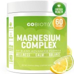 GoBiotix Magnesium Glycinate Powder - Cortisol Supplements for Women and Men - High Absorption Magnesium Complex Calm Supplement with Citrate, Malate - Sugar Free - 420 mg, 60 Servings - Lemon Lime