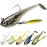 TRUSCEND Fishing Jigs Lures with Handmade Lead Heads Paddle Tail Spinner Baits for Bass Trout Walleye Musky Soft Plastic Fishing Lures