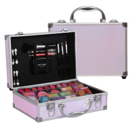 Hot Sugar Makeup Kit for Girls and Women - Full Starter Cosmetics Set with Eye Shadow Palette, Blush, Lip Gloss, Lip & Eye Pencil and Mirror