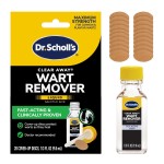 Dr. Scholl\'s Clear Away Wart Remover Liquid on Fingers and Toes, 1/3 fl oz, 20 Cover Up Discs - Fast Acting & Clinically Proven Wart Removal, Safe to Use on Kids Ages 4+