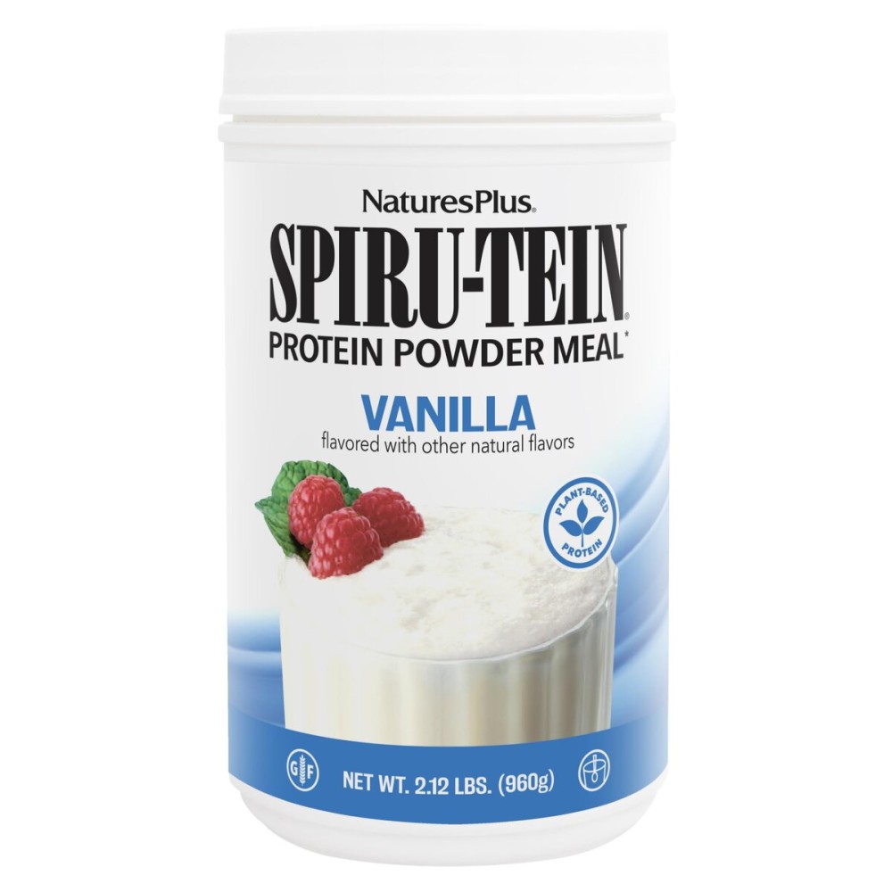 NaturesPlus SPIRU-TEIN, Vanilla - 2.12 lbs, Pack of 2 - Spirulina Protein Powder - Vitamins & Minerals for Energy - Vegetarian, Gluten Free - 64 Total Servings