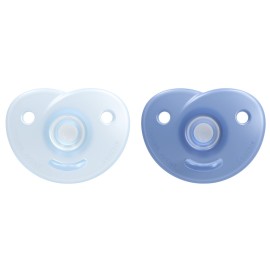 Philips AVENT Soothie Heart Pacifier 3-18m, Blue/Light Blue, 2 Pack, SCF099/11