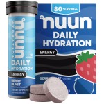 Nuun Energy Electrolyte Tablets with Ginseng, Caffeine from Green Tea Extract, Vitamin B12, B6, B5, Magnesium & 4 Other Electrolytes, Gluten Free & Vegan, Watermelon Burst, 8 Pack (80 Servings Total)