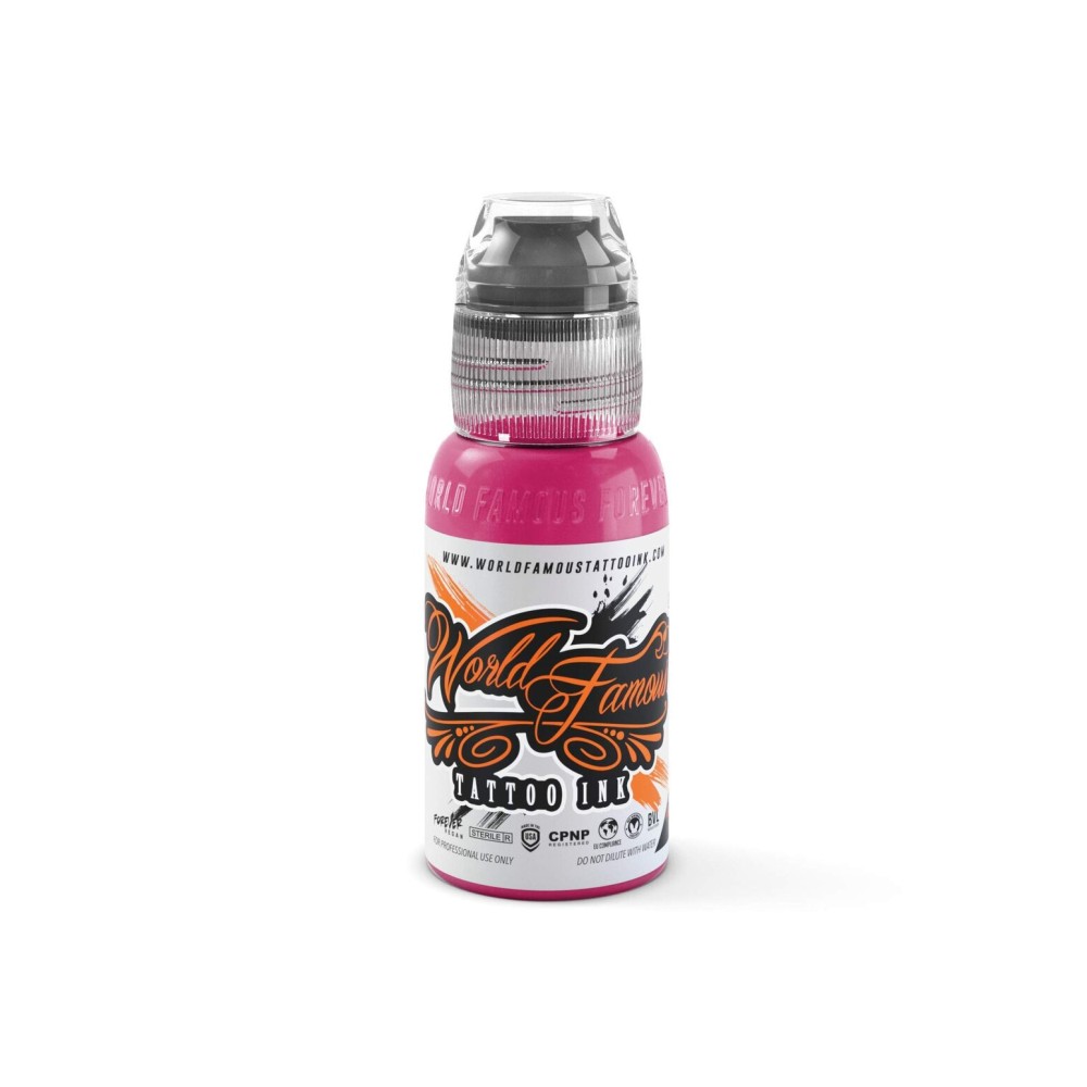 World Famous Tattoo Ink - Precious Pink Gem Tattoo Ink - Professional Tattoo Ink & Tattoo Supplies - Skin-Safe Permanent Tattooing in Bold Shades - Vegan & Non-Toxic (1 oz)