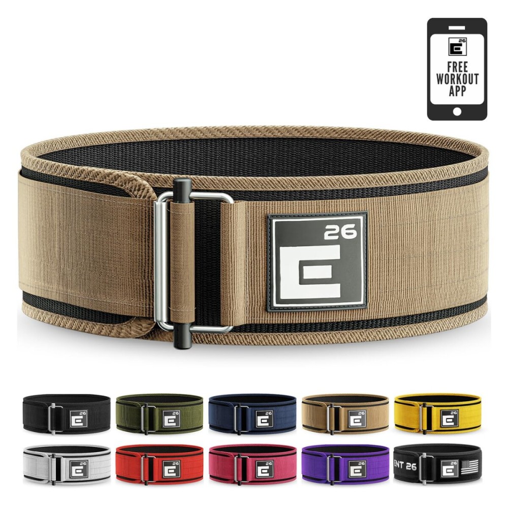 Element 26 Self-Locking Weight Lifting Belt - Premium Weightlifting Belt for Serious Functional Fitness, and Olympic Lifting Athletes - Lifting Belt for Men and Women (Large, Ranger Tan)