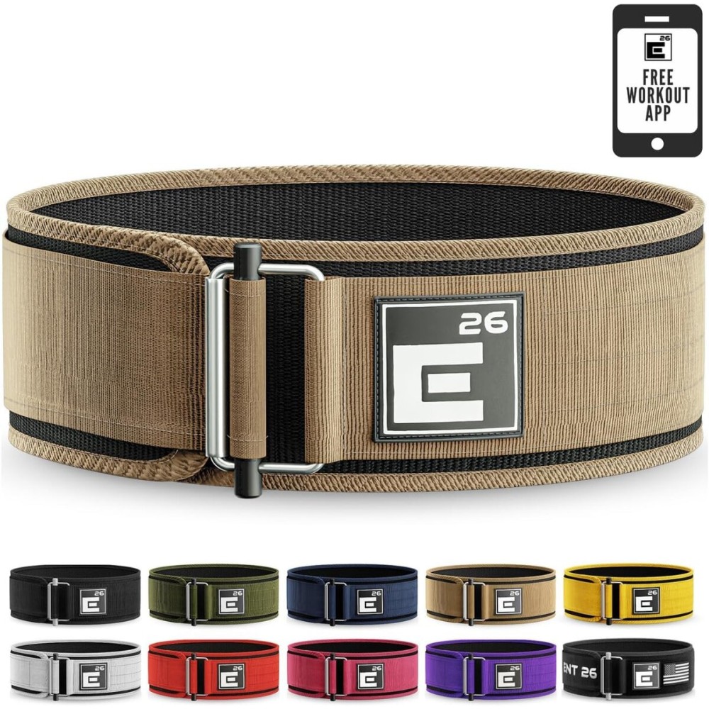 Element 26 Self-Locking Weight Lifting Belt - Premium Weightlifting Belt for Serious Functional Fitness, and Olympic Lifting Athletes - Lifting Belt for Men and Women (X-Large, Ranger Tan)