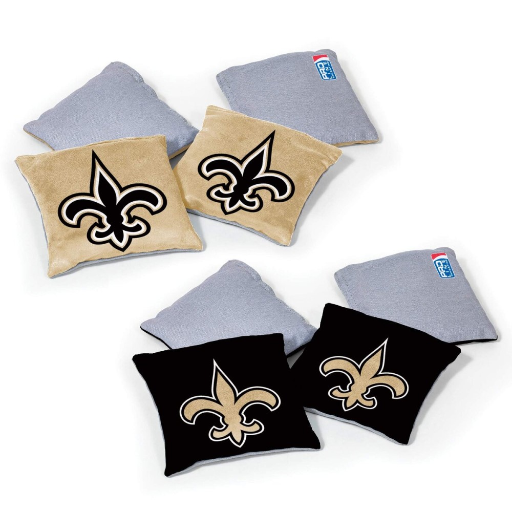Wild Sports NFL New Orleans Saints 8pk Dual Sided Bean Bags, Team Color