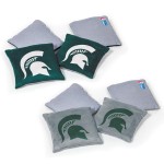 Wild Sports NCAA Michigan State Spartans 8pk Dual Sided Bean Bags, Team Color