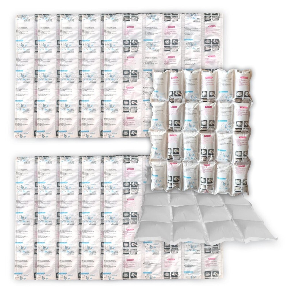 RAINBOW Dry Ice Packs for Shipping Long Lasting, Reusable Cold Ice Pack Sheets for Lunch Box, Flexible Dry Ice Packs for Coolers, Dry Ice for Shipping Frozen Food, 24 Ice Cells Each Sheet, 12 Sheets