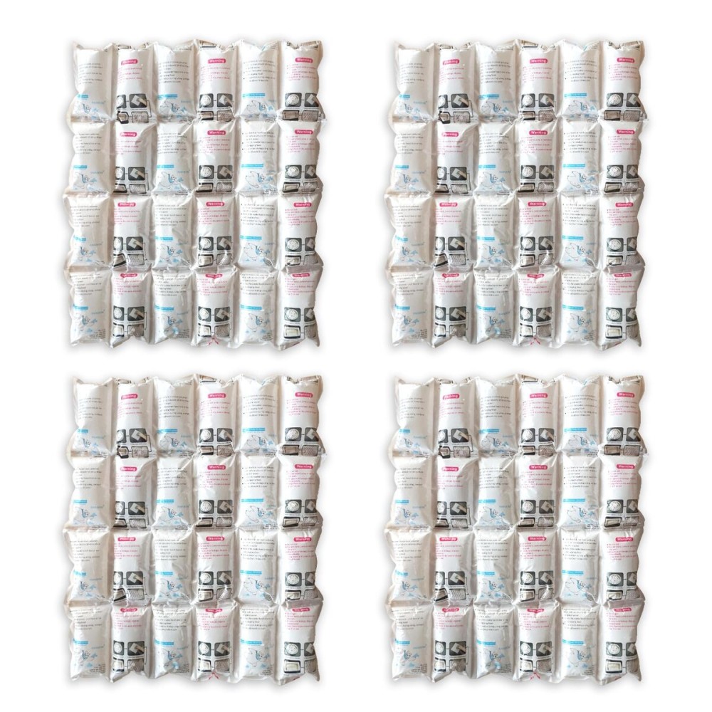 RAINBOW Dry Ice Packs for Shipping Long Lasting, Reusable Cold Ice Pack Sheets for Lunch Box, Flexible Dry Ice Packs for Coolers, Dry Ice for Shipping Frozen Food, 24 Ice Cells Each Sheet, 4 Sheets