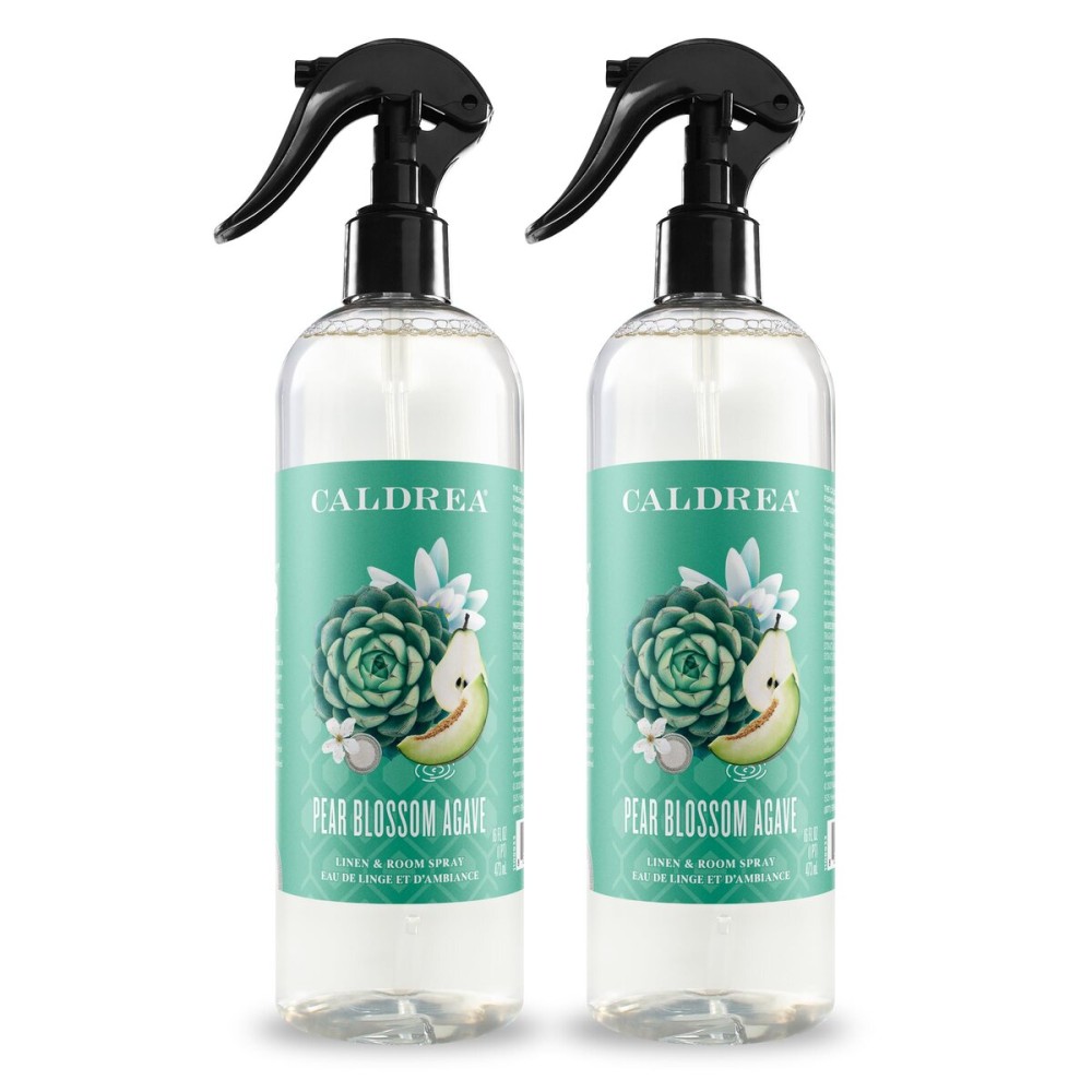Caldrea Linen and Room Spray Air Freshener, Made with Essential Oils, Plant-Derived and Other Thoughtfully Chosen Ingredients, Pear Blossom Agave Scent, 16 oz, 2 Pack