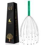USAGA 28 Fingers Head Scratcher, Head Massager, Scalp Massager for Scalp Body Relaxing (Green)