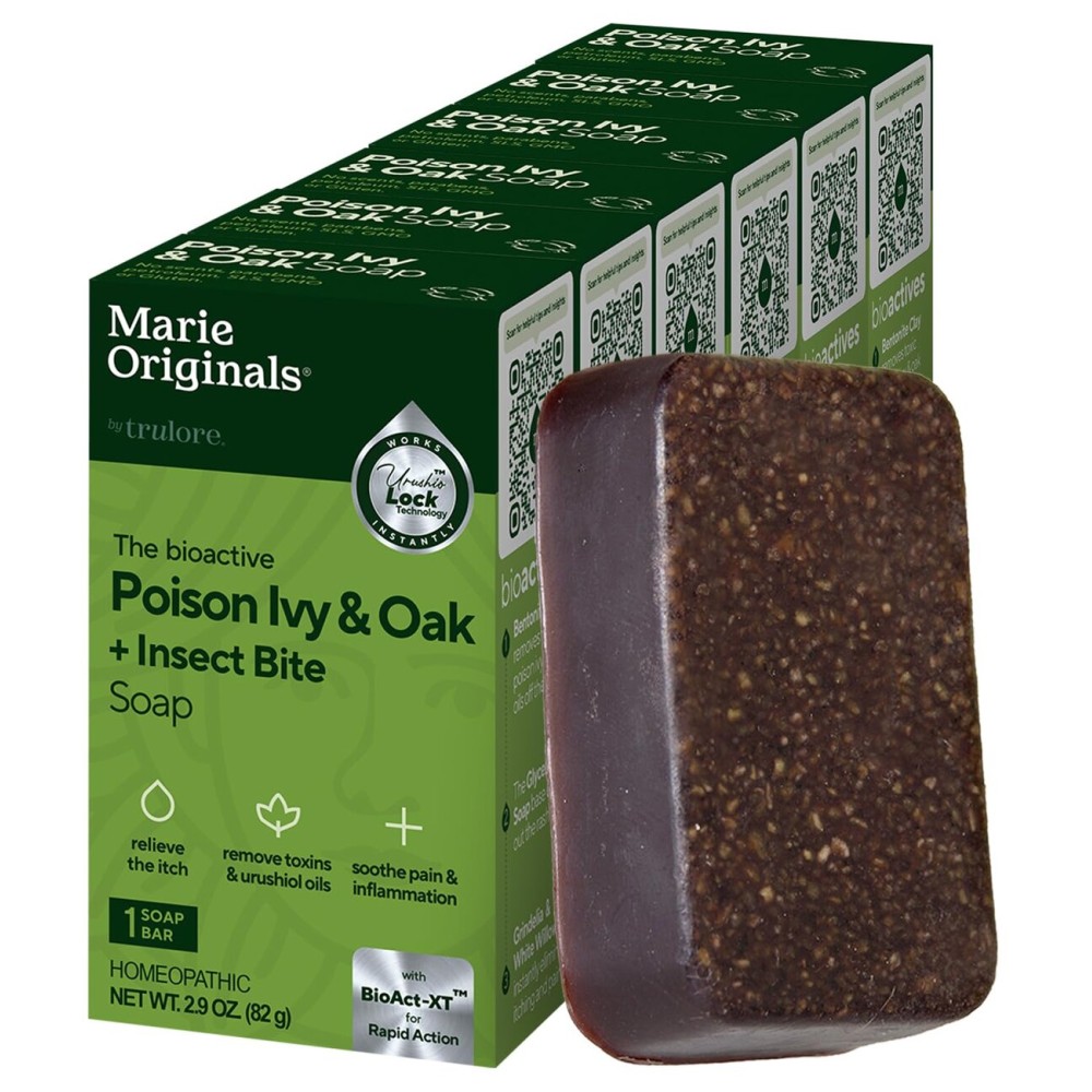 Marie Originals Poison Ivy Soap Bar | All Natural Poison Ivy Treatment | Anti-Itch Skin Cleanser Bar Wash for Poison Ivy, Poison Oak & Sumac | Soothes & Relieves Rashes | 2.9 Ounces (6 bars)