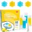 Simple Life Toilet Gel Stamp - Fresh Flower Scent, Anti-Limescale Toilet Cleaner Gel, Deodorizing & Long-Lasting Freshness, 32 Stamps, Blue & Yellow