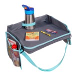 J.L. Childress 3-IN-1 Kids Travel Tray & Tablet Holder - Car Seat Lap Tray Desk for Toddlers, Road Trip Essentials, Car Seat Activity Table, Travel Accessories - Grey/Teal