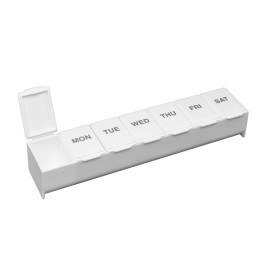 EZY DOSE Weekly (7-Day) Pill Case, Medicine Planner, Vitamin Organizer Box, Convenient and Easy to Use, Large Compartments, Travel Friendly, White, Made in the USA, BPA Free