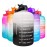 QuiFit 1 Gallon Water Bottle - with Straw & Motivational Time Marker Leak-Proof BPA Free Reusable Gym Sports Outdoor Large(128OZ) Capacity Water Jug(Gray/Black Gradient,1 Gallon)