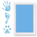 Clean Touch Ink Pad for Baby Handprints and Footprints - Inkless Infant Hand & Foot Stamp - Safe for Babies, Doesnt Touch Skin - Perfect Family Memory or Gift - Blue Print Kit by Tiny Gifts