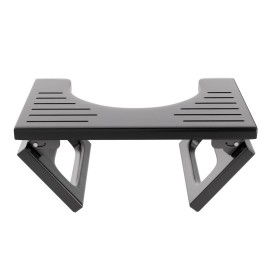 AmazerBath 7 Inches Bamboo Toilet Stool Squat for Adult, Foldable Squatting Potty Stool for Bathroom, 0.79 Thickness Poop Stools with Non-Slip Strip, Space-Saving, No Assembly Required, Black