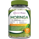 Doctor\'s Recipes Moringa 11,000 mg Strength, Complete Green Superfood, Natural Antioxidant Support, Non-GMO, 90 Vegan Caps, No Caffeine Soy Gluten