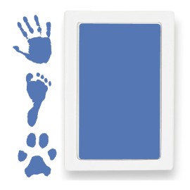 Large Clean Touch Ink Pad for Baby Handprints and Footprints - Inkless Infant Hand & Foot Stamp - Safe for Babies, Doesnt Touch Skin - Perfect Family Memory or Gift, Blue Print Kit by Tiny Gifts