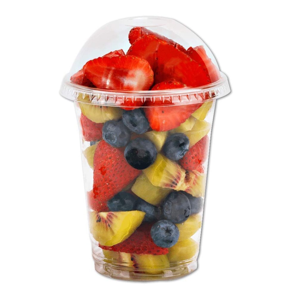 Aatriet 12 oz Clear Plastic Cups with Lids - 25 Sets Dessert Parfait Cups with Dome Lids (NO HOLE), Disposable Party Cup for Fruit/Ice Cream/Cupcake/Iced Cold Drinks