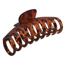 OWIIZI Hair Clip, 4.3 Matte Large French Design Handmade Non-Slip Strong Hold Banana Jumbo Claw Clip for Women Long Thick Hair, Leopard Print (Single piece)