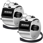 FEBSNOW Hand Tally Counter 4 Digital Clicker Counter for Sport Row School Event (Metallic)