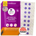 SpotMyUV UV Detection Stickers for Sunscreen with Patented Dermatrue SPF Sensing Technology, Know When to Reapply Sunscreen to Help Prevent Sunburn, 48 Count