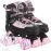 Kids Roller Skates for Girls, Pink Adjustable Rollerskates with Light Up Wheels for Teens Youth Ages 6-12 10 11 12, Beginners Outdoor Sports, Best Birthday Gift for Girls Kids