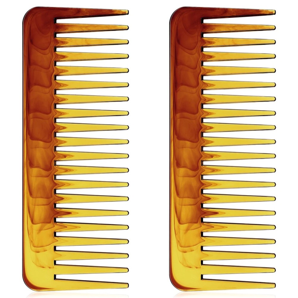 Patelai Wide Tooth Comb Large Hair Detangling Comb for Curly, Wet Dry Hair, No Handle Detangler Accessories(Tortoiseshell, Light Tortoiseshell)