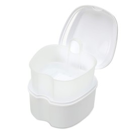 Annhua Dental Orthodontic Retainer Case Cleaning, Denture Cup Holder Case Travel, Denture Retainer Bath Box Storage Soaking Box