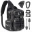 G4Free Large Tactical EDC Sling Bag Backpack, Military Molle Bag Single Strap Shoulder Backpack for Men (Black CP)