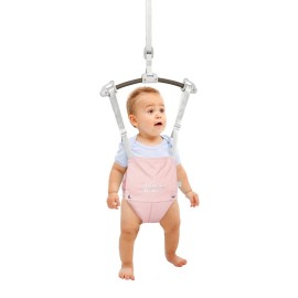 Infant Master Doorway Jumper, Durable Bumper Jumper w/Adjustable Height, Funny Baby Doorway Swing Bouncer w/Seat Bag, Popular Gift for Infant & Toddler, Portable and Free Installation, Pink