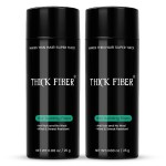 THICK FIBER Hair Fibers for Thinning Hair & Bald spots (LIGHT BROWN, Pack of 2) - 25g Bottle - Conceals Hair Loss in Seconds - Hair Powder For Women & Men