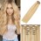 WindTouch Clip In Hair Extensions Human Hair Balayage Golden brown to Blonde 18Inch 75g 27p613 7PCS Remy Hair