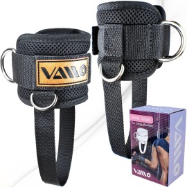 VAIIO Ankle Straps for Cable Machines,Adjustable Comfort fit Neoprene, Reinforce Double D-Ring - Premium Ankle Cuffs to Improve Abdominal Muscles, Lift The Butts, Tone The Legs for Men & Women