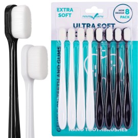 Lingito Extra Soft Toothbrush, 8 Pack, Manual, Nano Bristles, Deep Cleaning for Sensitive Gums, Adults