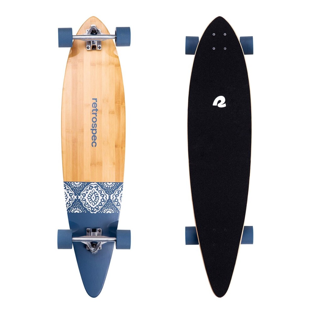 Retrospec Zed Pintail Longboard Skateboard Complete Cruiser | Bamboo & Canadian Maple Wood Cruiser w/Reverse Kingpin Trucks for Commuting, Cruising, Carving & Downhill Riding
