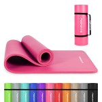 MSPORTS Thick Yoga Mat Premium Non Slip - Extra Comfortable Exercise Mat for Home Workouts, Pilates, Stretching & Gym - Cushioned NBR Foam, Yoga Mat with Strap, for Women & Men (Pink, 74.5 x 32 x 0.6 in)