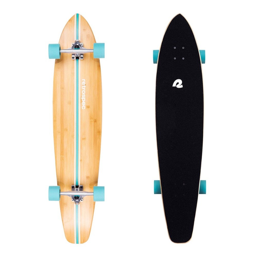 Retrospec Zed Longboard Skateboard Complete Cruiser | Bamboo & Canadian Maple Wood Cruiser w/Reverse Kingpin Trucks for Commuting, Cruising, Carving & Downhill Riding