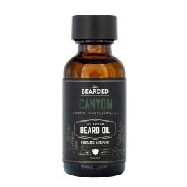 Live Bearded Beard Oil, 1 fl oz - Premium All-Natural Jojoba - Made in the USA - Hair and Skin Care for Men with Dry, Flaky Patches | Canyon Scent - Juniper, Cypress, Fir Needle
