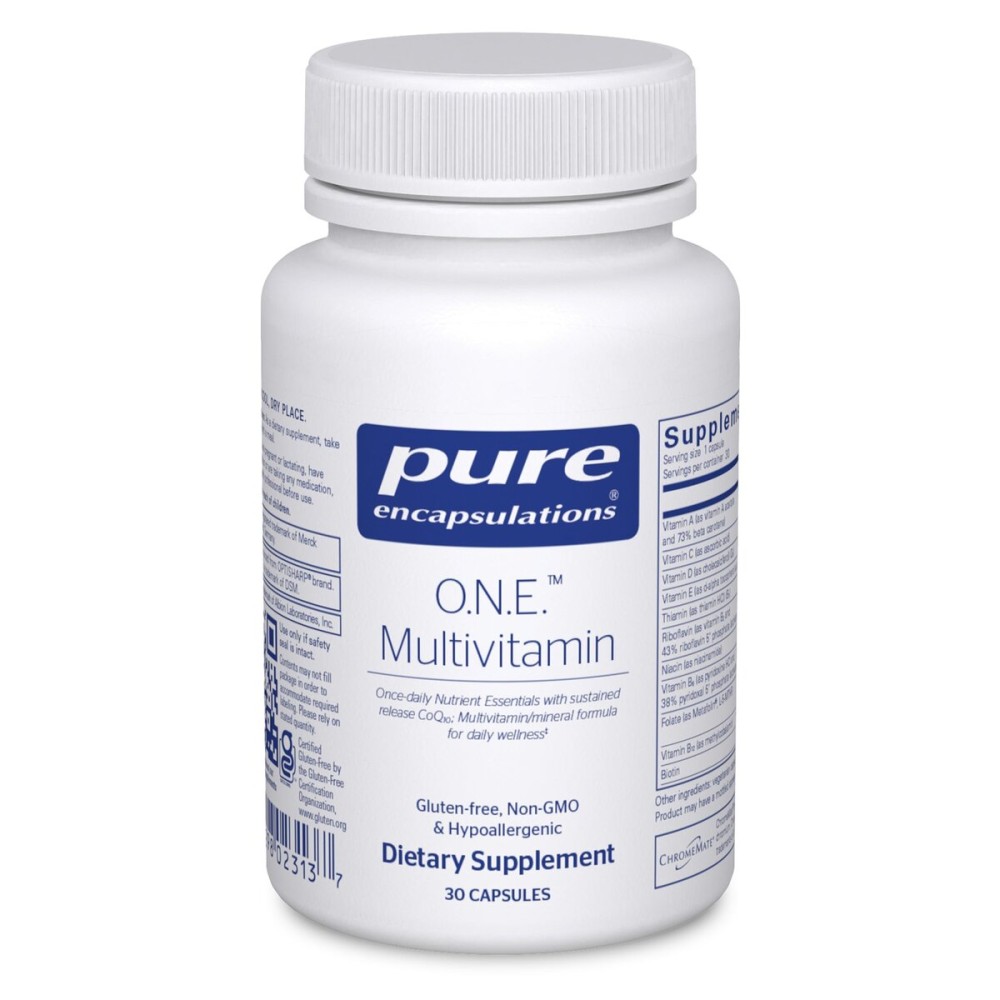 Pure Encapsulations O.N.E. Multivitamin - Once Daily Multivitamin with Antioxidant Complex Metafolin, CoQ10, and Lutein to Support Vision, Cognitive Function, and Cellular Health* - 30 Capsules