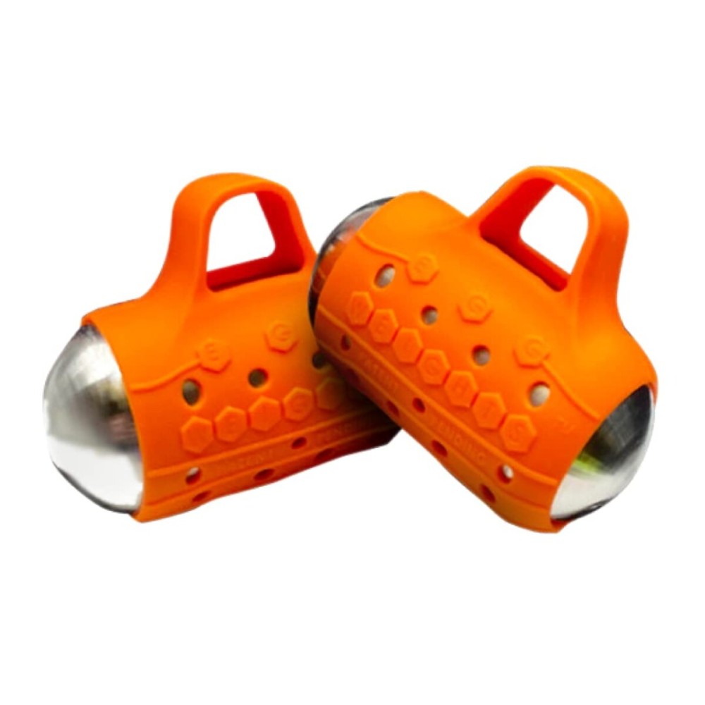 Cardio Max Ultra-Dense Stainless Steel Hand Weights with Anti-Slip Silicone Finger Loop Set of 2 for Workout, Fitness, Training for Men and Women - 3.0 lbs (Orange) + Free E-Book Workout Guide