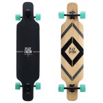 Playshion 42 Inch Pintail Longboard Skateboard Complete | Long Board Cruiser for Beginners | Longboards for Carving, Cruising and Commuting, Black